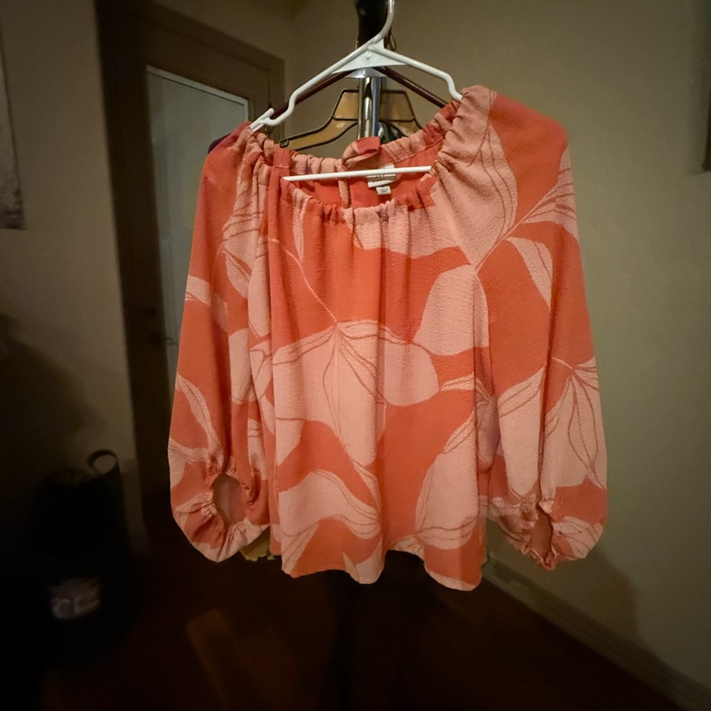 Women's Floral Peach Blouse